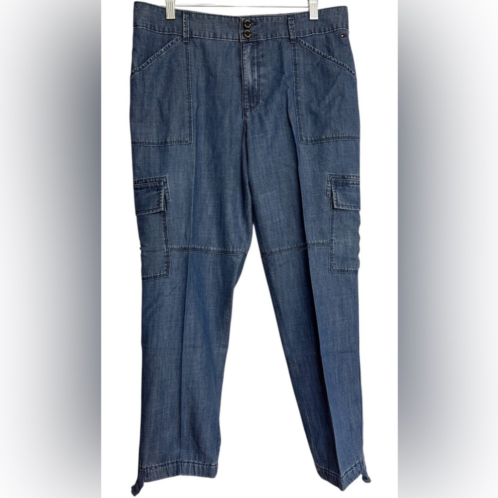 TOMMY HILFIGER WOMEN’S CHELSEA CARGO JEANS BLUE. SIZE: 12 CASUAL - Picture 3 of 15